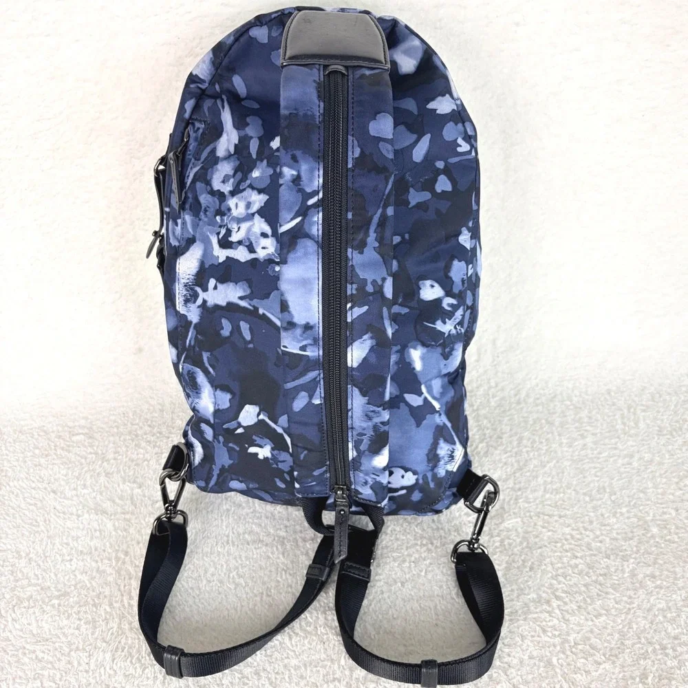 TUMI Voyageur Nadia Convertible Sling Bag Indigo Watercolor Nylon Backpack